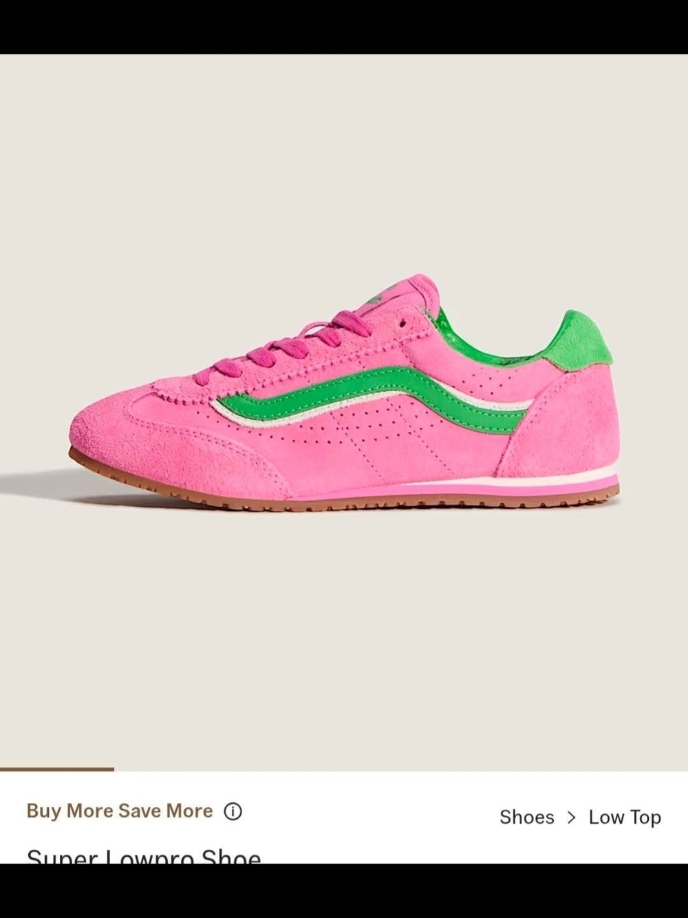 Vans Women's Low-Top Sneaker in Pink and Green